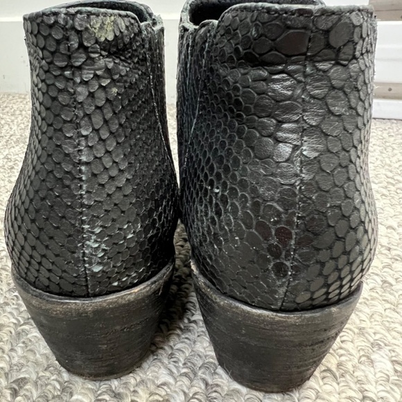 JOIE Barlow black leather snakeskin heeled ankle boots booties EU 37.5 - Picture 6 of 14